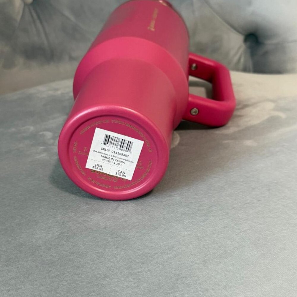Stanley + Starbucks Pink Quencher Vacuum Cold-To-Go Cup, 40 Fl NWT - Picture 4 of 6